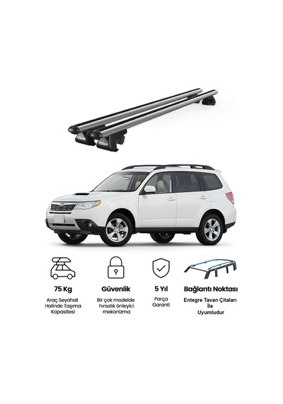 Venüs Subaru Forester 2008-2012 Uyumlu Gri Ara Atkı Port Bagaj Tavan Barı