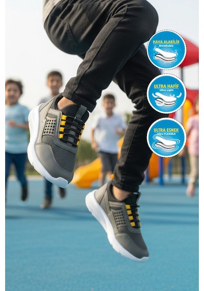 Walkway Motano F Haki-sarı Unisex Çocuk Spor Ayakkabı