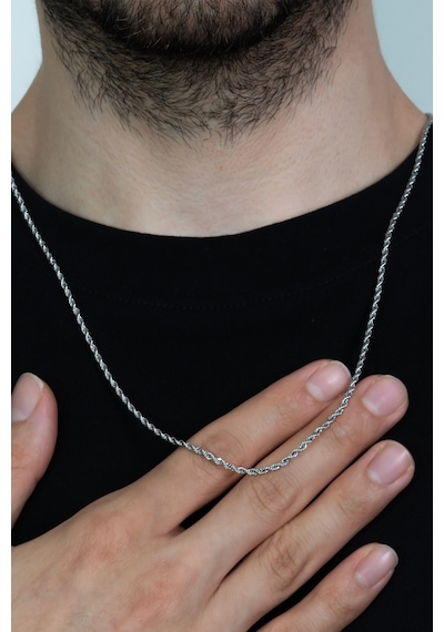 Burgu Halat Erkek Çelik Zincir Kolye 2.5 Mm Ince B028I Çelik