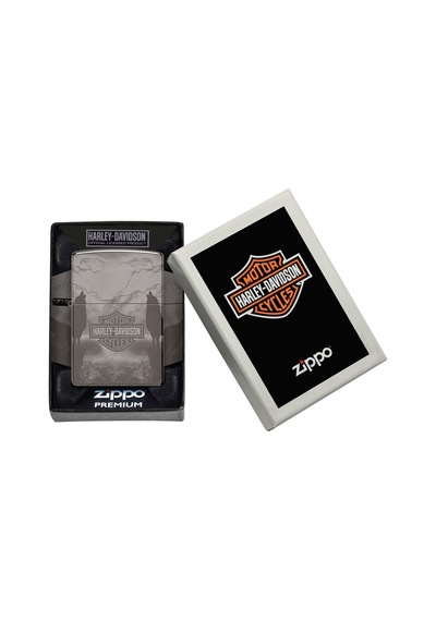 Zippo Harley Davidson Howling Wolves Dizayn Çakmak Füme