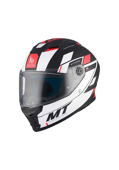 Mt Stinger 2 Zivze B5 Mat Kapalı Kask Beyaz - Kırmızı - Siyah