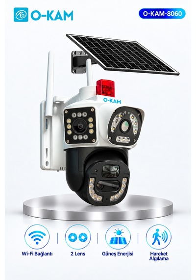 O-kam 8060 Wifi Solar 10x Optik Zoom Kamera