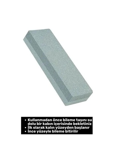 Bileme Taşı Çift Kumlu Bıçak Satır Nacak Balta Bileme Taşı 20cm