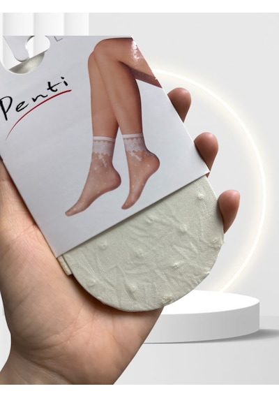 Milla Dantel Desenli 15 Den Feminen Şirin Soket Çorabı-ten/vanily Vanilya