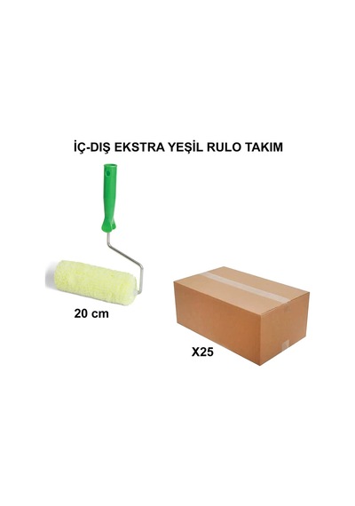 25 Adet Extra Yeşil Rulo Takım, 20cm Yüksek Kalite