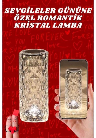 Sevgililer Günü İçin Hediye Kristal Lamba Sevgiliye Hediye Usb Şarjlı Gece Lambası Renkli