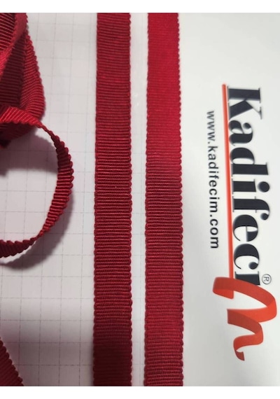 1 Cm İthal Grogren Tahta Grogren Kırmızı 10 Metre