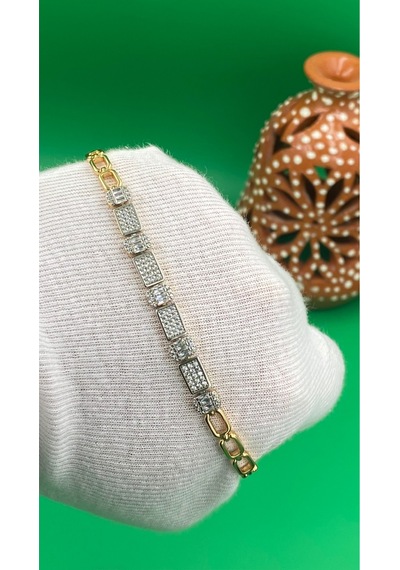 Xuping Rose Gold Vip Model Zirkon Taşlı Çelik Bileklik Altın