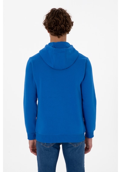 U.S. Polo Assn. Erkek Regular Fit Kapüşonlu Şardonlu Saks Basic Sweatshirt 50315582-VR032