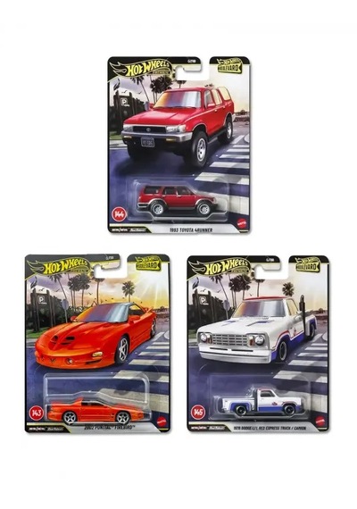 Hot Wheels Premium Boulevards 3 Lü Set Pontiac Dodge Toyota