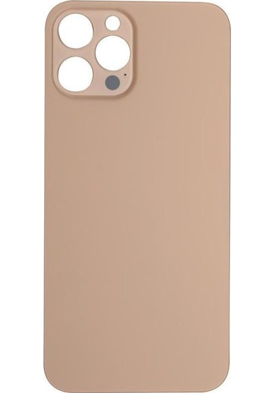 Apple Uyumlu iPhone 12 Pro Max Logolu Arka Pil Batarya Kapağı - Lens Hariç Gold