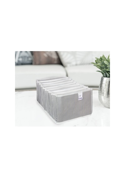 8 Bölmeli Akordiyon Organizer Xl - Gri Renkli
