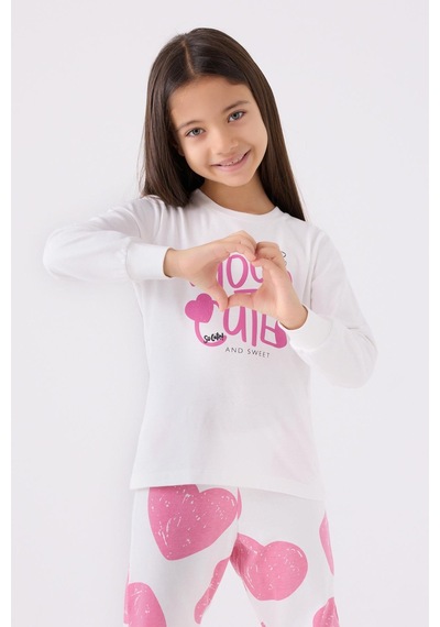 Roly Poly 3471 Garson Kız Çocuk Krem Uzun Kol Pijama Takım 001