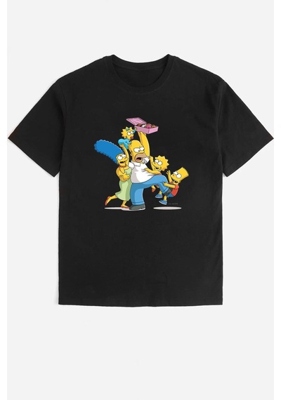 Flood Of Style Unisex Çılgın Aile Tasarım Tshirt Siyah