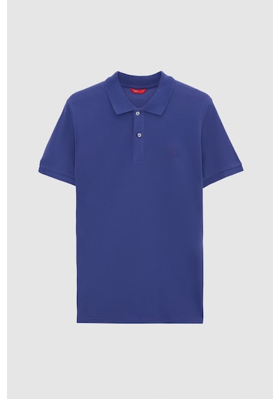D's Damat Ds Damat Regular Fit Mor %100 Pamuklu Uzun Ömürlü Kıvrılmaz Polo Yaka Nakışlı T-shirt 4hc14ort51000 M01
