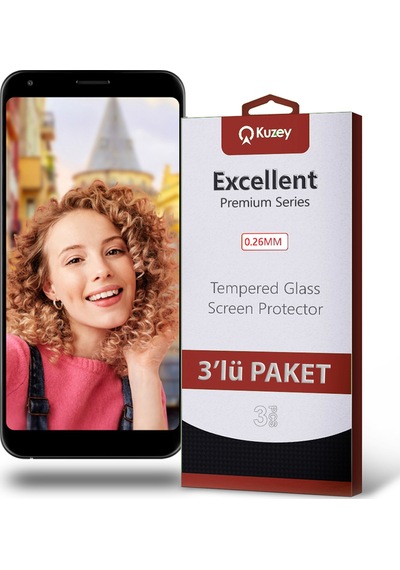 Vestel Venüs E4 ile Uyumlu Kırılmaz Cam Ekran Koruyucu Ekonomik 3'lü Paket