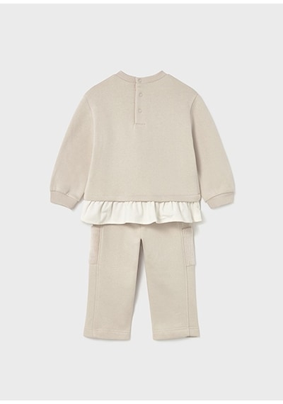 Mayoral Kız Bebek Bej Sweat Pantolon Takım 2843 Bej
