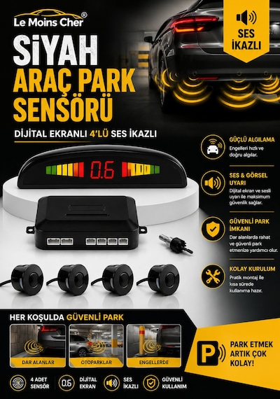 Dodge Avenger Sxt Siyah Araç Park Sensörü Dijital Ekranlı 4'lü Ses İkazlı