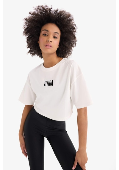 DeFactoFit NBA Wordmark Oversize Geniş Kalıp Bisiklet Yaka Nakış Baskı Sporcu Kısa Kollu Tişört D8799AX25SPER105
