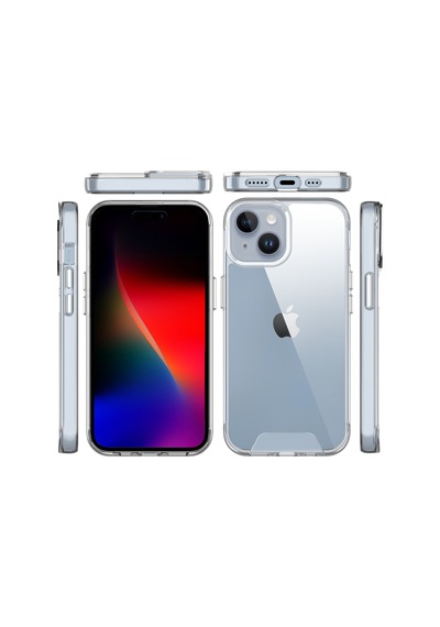 Bix Apple Uyumlu iPhone 15 Nebula Aqua Transparan Ultra Şeffaf Kılıf Çizilmeye Dayanıklı Tam Kapsamlı Koruma