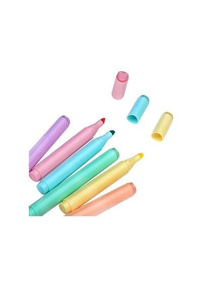 Wexta S24122409 6'lı Highlighter Mini Pastel Fosforlu Kalem Seti Diğer