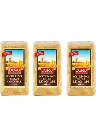 Duru Köftelik Ince Bulgur Çiğköftelik 3 x 1 KG