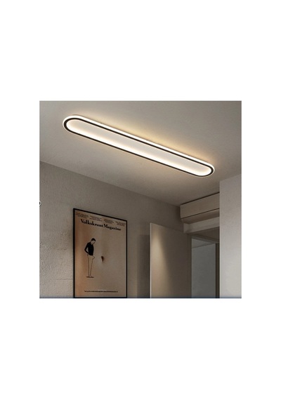 Beyaz 120x16cm Oval Avize 4000k Gün Işığı Led Tavan Lambası