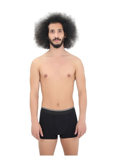 Cennetoğlu Erkek 3 Adet Likralı Boxer Özel Ambalajlı Paket Siyah Siyah