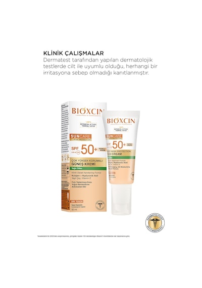 Bioxcin Sun Care Spf 50 Çok Yüksek Korumalı Renkli Güneş Kremi 50 ml Karma Ve Yağlı Cilt Tinted