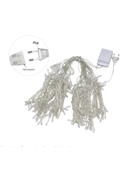 300 Ledli 15 Sarkıt Perde Led Işık-8 Fonksiyon, 3x3 Metre Günışığı Ledli Saçak Ledi Günışığı