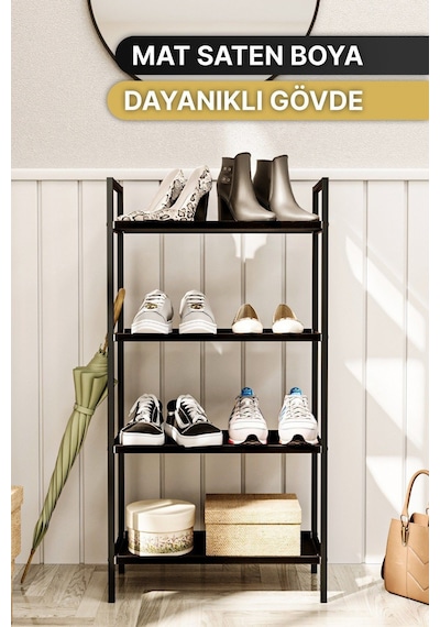 Ayakkabılık Metal Ayakkabılık Ahşap Ayakkabılık Dekoratif 4katlı Kumaşlı Mobilya Çok Amaçlı Raf Siyah Ayakkabılık Metal Ayakkabılık Ahşap Ayakkabılık Dekoratif 4katlı Kumaşlı Mobilya Çok Amaçlı Raf Siyah