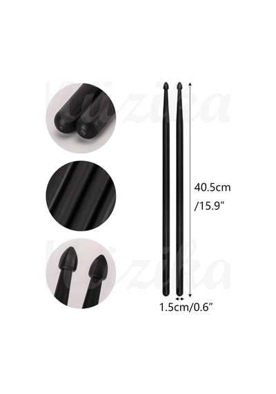 Mendini Baget Siyah Nylon 5 A - Davul - Bateri Bageti Drumsticks 5a Pürüzsüz Yüzey