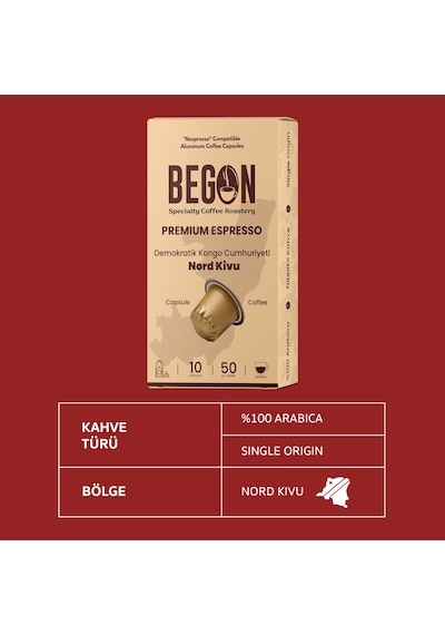 Begon Kahve Nord Kivu Medium Roast Kapsül Kahve 10'lu