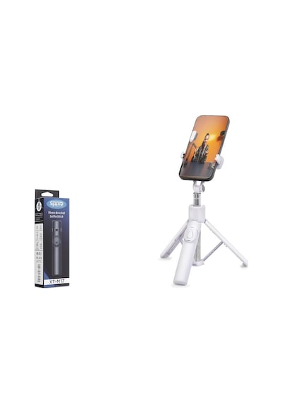 Nodar Nd1031 Tripod Selfie Çubuğu - Bluetooth 4.0 Uzaktan Kumandalı, 2 Si 1 Arada Kullanım Beyaz