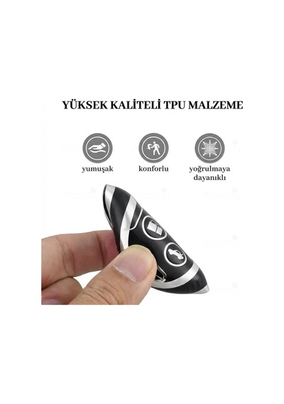 Ford Focus Transit Fiesta Modeo Fusion Ka Galaxy Gümüş Kenar Tpu Anahtar Kılıfı Siyah