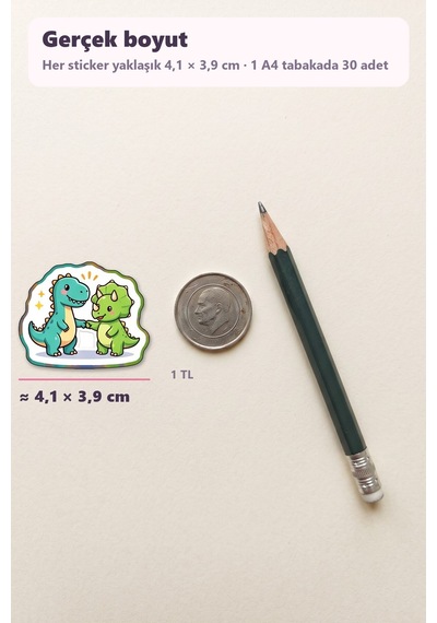 30 Adet Sevimli Arkadaşlık Sticker Seti - Laptop Defter Telefon Kılıfı Çok Renkli