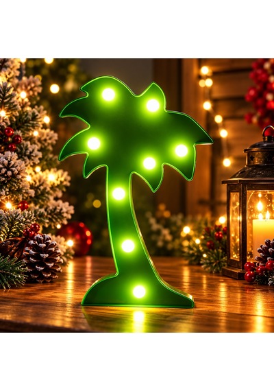 Led Işıklı Palmiye Ağacı Gün Işığı Led Işıklı Ağaç Yılbaşı Ağacı Dekorları Yılbaşı Aksesuarları 25 CM