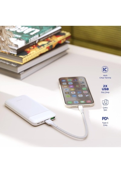 Polosmart Pbs131 10000 Mah Powerbank Çift Usb Çıkışlı 10w Beyaz