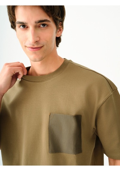 Oversize Erkek Tshirt K.kol Haki