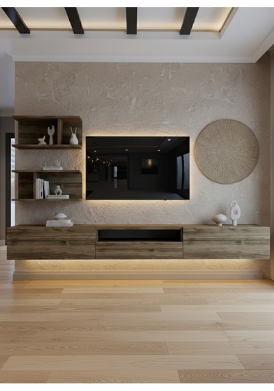 Resital Ledli Duvara Monte Tv Sehpası - Ceviz - W6015-2 Ceviz