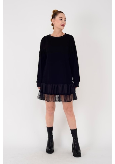 Park Moda Tütülü Elbise Sweat Siyah