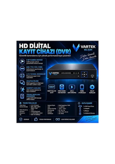 4 Kameralı Full Hd Güvenlik Kamera Seti 1000 Gb Hdd 5mp Gece Renkli Görüşlü - Sabit Ip Gerektirmez
