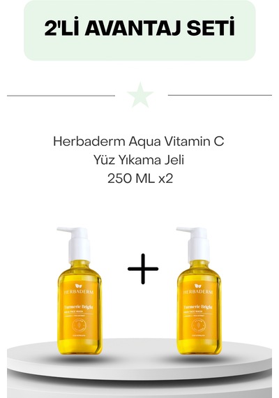 Herbaderm Aqua Vitamin C Yüz Yıkama Jeli 250 Ml İkili Set