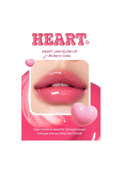 Yoğun Nemlendirici, Parlak Bitişli Balm Perıpera Heart Jam Glow Lip 5 Berry Coke Berry Coke