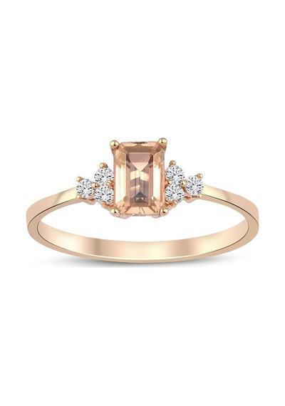 Morganite Taşlı Tasarım Pırlanta Yüzük
