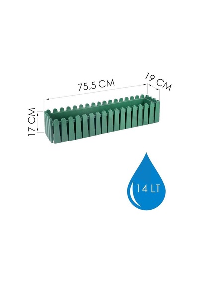 Omnipazar So-ib03 Askılı Balkon Saksı Takım 14 Lt Yeşil 6 Adet