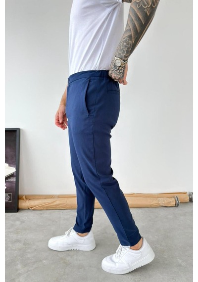 Lacivert Tensel Kumaş Regular Fit Pantolon
