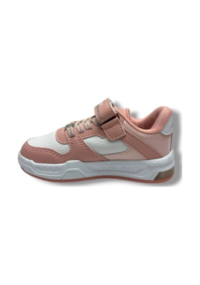 Ndrops 012-26 Deri Cırt Bantlı Kız Çocuk Sneaker Pudra Beyaz 26-30 Pudra