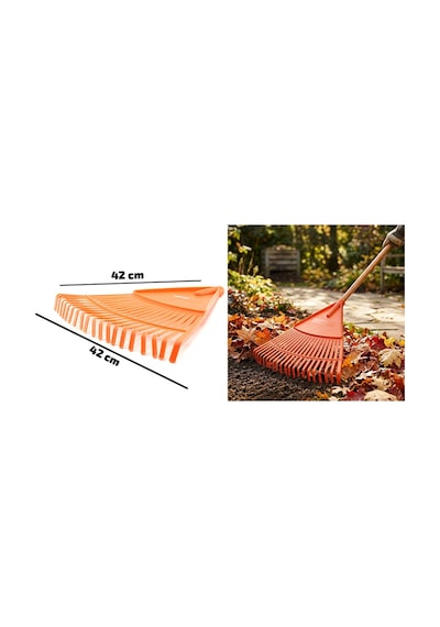 20 Dişli Yaprak Tırmığı - Plastik - 42 Cm Genişlik Abanoz