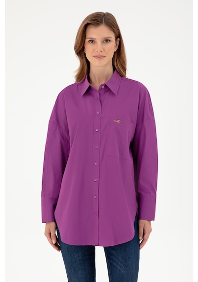 U.S. Polo Assn. Kadın Menekşe Uzun Kollu Tunik Gömlek 50297115-VR037 U.S. Polo Assn. Kadın Menekşe Uzun Kollu Tunik Gömlek 50297115-VR037
